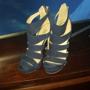 Steve  Madden Navy Blue Spycee Platform Heels